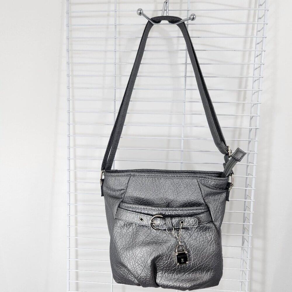 Rosetti Silver Faux Leather Crossbody Bag Strap